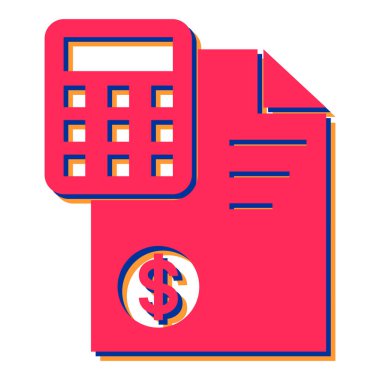 Para ve dolar vektör çizimine sahip hesap makinesi