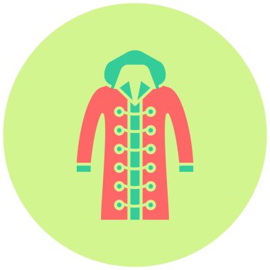 Duffle Paltolu düz vektör simgesi