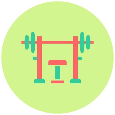 Bench Press. Web simgesi basit illüstrasyon