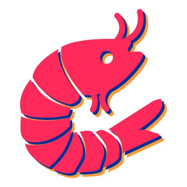 Karides ikonu. vektör illüstrasyonu