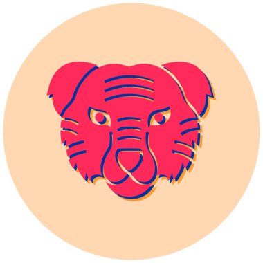 aslan başı ikon vektör illüstrasyonu