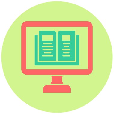 Çevrimiçi Öğrenme. Web simgesi basit illüstrasyon