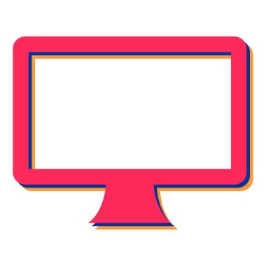 Bilgisayar monitörü simgesi. vektör illüstrasyonu