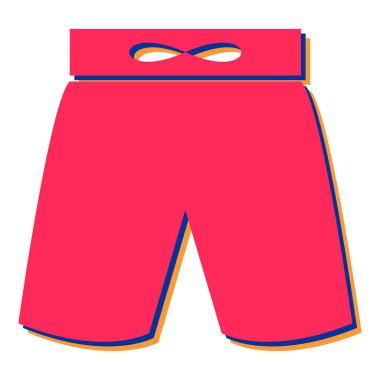 şort simgesi. Beyaz arkaplanda vektör illüstrasyonu