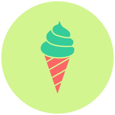 dondurma konisi simgesi, vektör illüstrasyonu