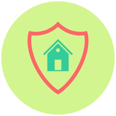 Protected House modern simgesinin vektör illüstrasyonu 