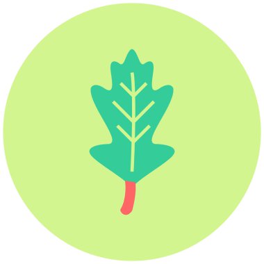 Meşe Yaprağı. Web simgesi basit illüstrasyon