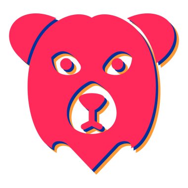 aslan başı ikon vektör illüstrasyonu