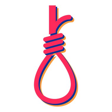 Kırmızı kurdeleli bir halatın vektör çizimi