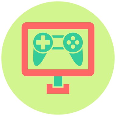 Vido oyunu. Web simgesi basit illüstrasyon