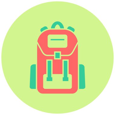 Sırt çantası. Web simgesi basit illüstrasyon