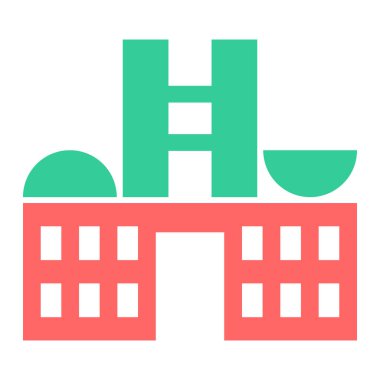 Modern bina. Web simgesi basit tasarım