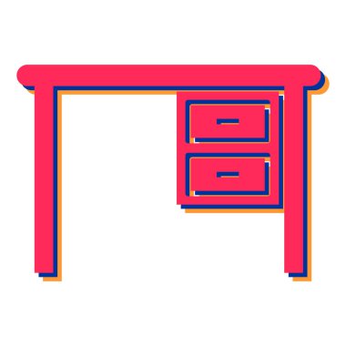 Masa simgesi. çekmece vektör sembolü ve web tasarımının düz çizimi