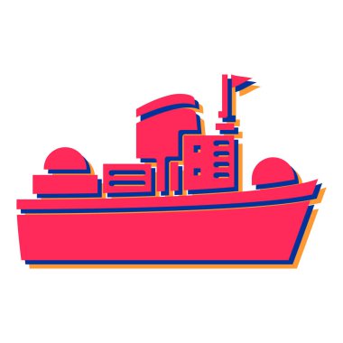 Teknesi olan bir geminin vektör çizimi