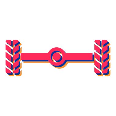 Araba lastiği ikonu. Web için otomatik vektör simgelerinin düz çizimi