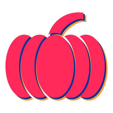 Beyaz arkaplan üzerinde cadılar bayramı balkabağı simgesi, renkli tasarım, vektör illüstrasyonu