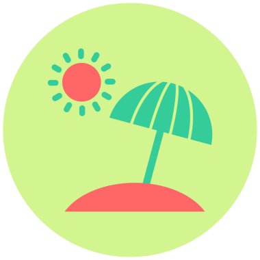 yaz tatili düz vektör simgesi