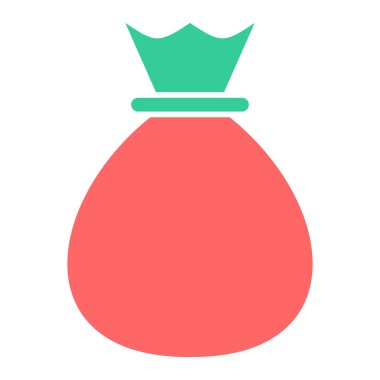 çanta simgesi, vektör çizim. Düz tasarım stili