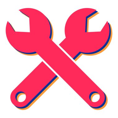 İngiliz anahtarı ve tornavida ikonu. vektör illüstrasyonu