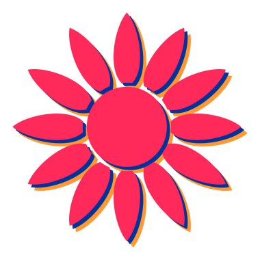 Çiçek ikonu. Web için güneş vektör simgelerinin düz çizimi