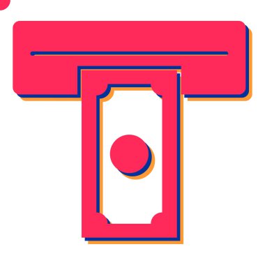 ATM 'nin modern simgesinin vektör illüstrasyonu