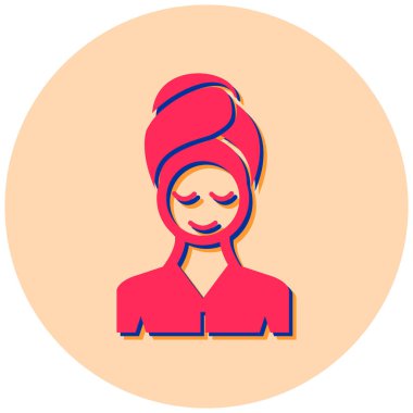 Spa ikonunda kadın avatarı, basit tasarım vektör çizimi