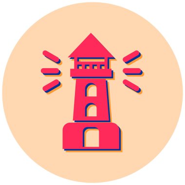 Deniz feneri. Web simgesi basit tasarım