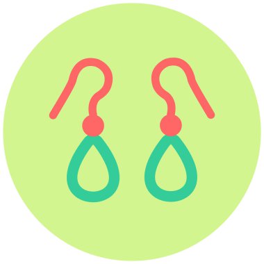 Earings düz vektör simgesi