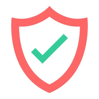 onay işareti simgesi ile kalkan. vektör çizim