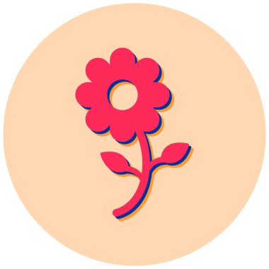 Çiçek. Web simgesi basit illüstrasyon