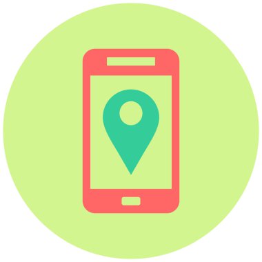 Mobil harita. Web simgesi basit illüstrasyon