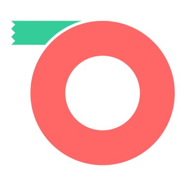 Teyp düz simgesini, vektör illüstrasyonunu ölç