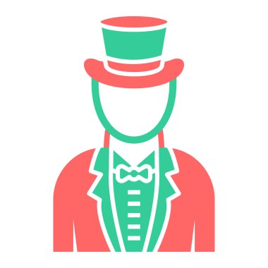 Şapkalı adam, vektör çizimi.