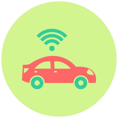 Akıllı araba. Web simgesi basit illüstrasyon