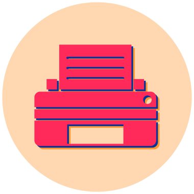 yazıcı düz simgesi, vektör illüstrasyonu