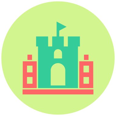 Kumdan kale. Web simgesi basit illüstrasyon