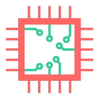 işlemci vektör simgesi modern basit illüstrasyon