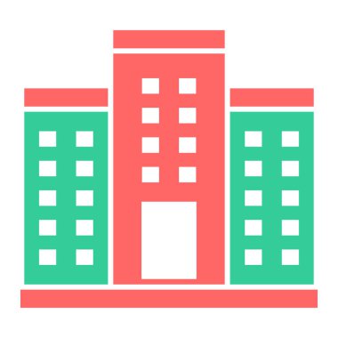 Bina. Web simgesi basit illüstrasyon