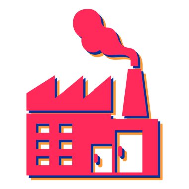 baca ve duman vektör illüstrasyon tasarımlı fabrika binası