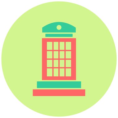 Telefon kulübesi. Web simgesi basit illüstrasyon
