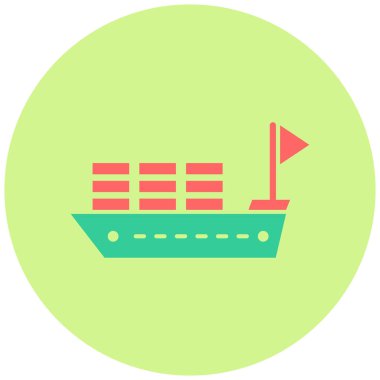 Gemi. Web simgesi basit illüstrasyon