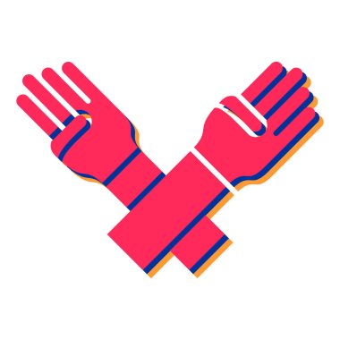 Kayak eldivenleri ikon vektörü. Spor malzemeleri tabelası. izole edilmiş sınır sembolü çizimi