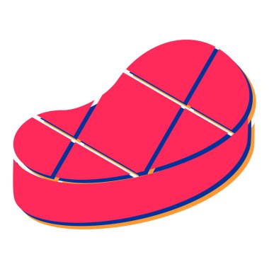 Biftek. Web simgesi basit illüstrasyon