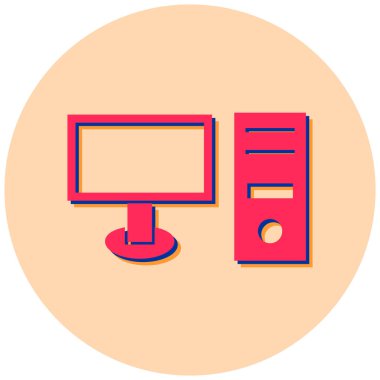 Bilgisayar. Web simgesi basit illüstrasyon