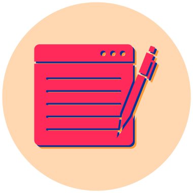 Yazmak. Web simgesi basit illüstrasyon