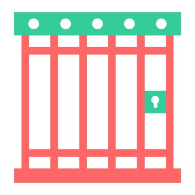 Hapishane. Web simgesi basit illüstrasyon