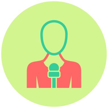 Muhabir. Web simgesi basit illüstrasyon