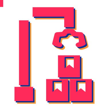 Düz stil izole edilmiş vektör illüstrasyon ağında mıknatıs simgesi