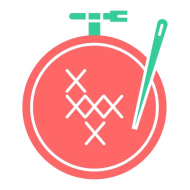 Dikiş aracı simgesi, vektör illüstrasyonu basit tasarım 