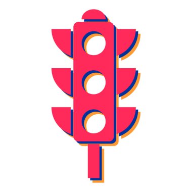 Trafik ışığı simgesi. Web için yol işaretleri vektör simgelerinin düz çizimi